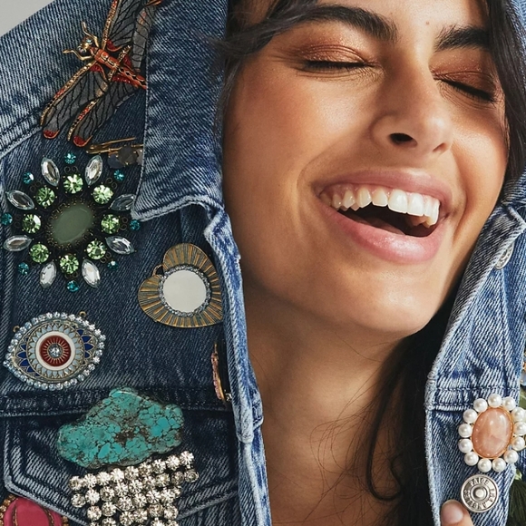 Anthropologie Tova Spirit Eye Crystal Brooch - blue - Picture 2 of 7